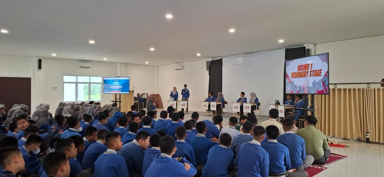 Penyampaian Visi Misi peserta pemilihan OSIS SMP Bukit Asam Tanjung Enim./red